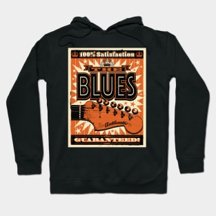 Bold Retro Style Blues Poster Hoodie